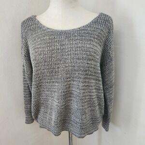 Absolutely Creative Worldwide Grey Marled Twist Back Sweater Small